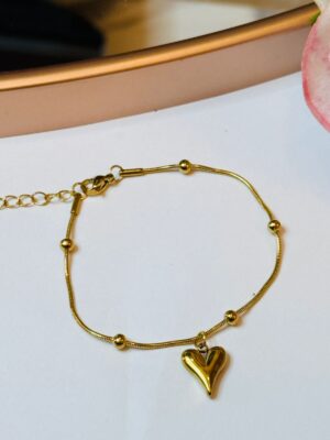 Pulseira Bolinha e Coração