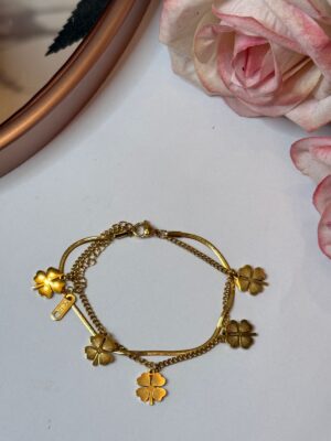 Pulseira Trevo Dourada