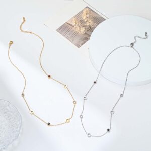 Colar Pedras Coloridas E Anéis